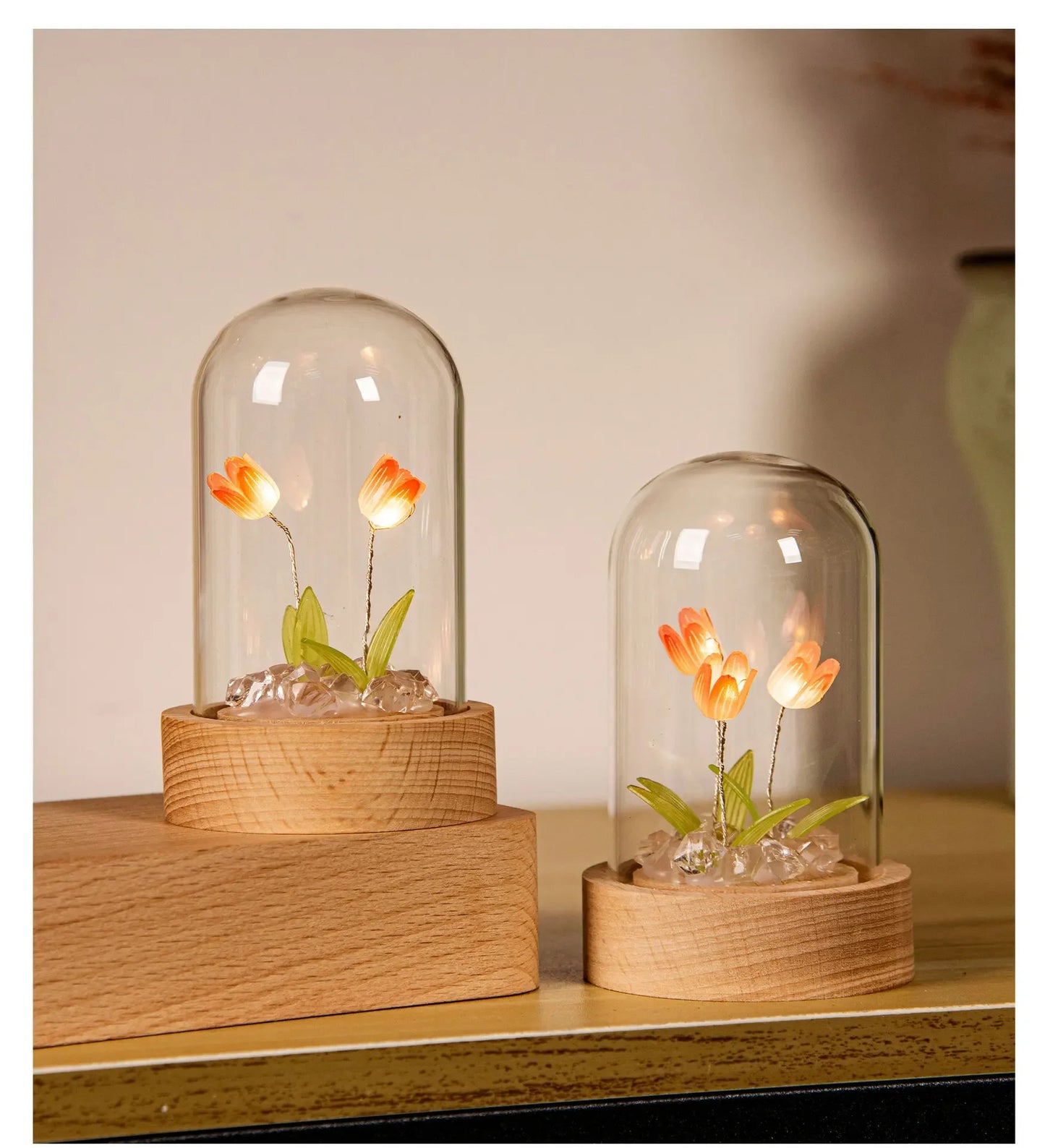 Tulip Night Light Tulip Flower Table Lamp DIY Simulation Tulip LED Night Light Handmade Bedside Light Christmas New Year Gift