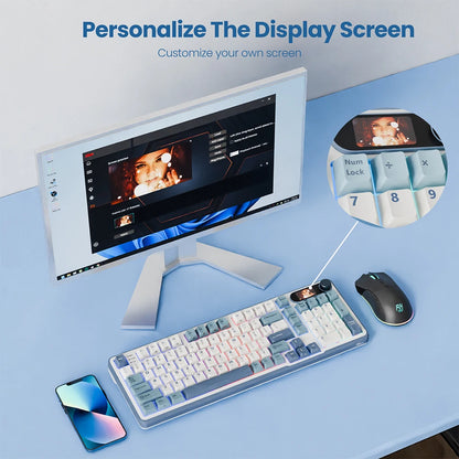 RK ROYAL KLUDGE S98 Mechanical Keyboard Top Mount TFT Screen 98 Keys RGB BT5.0/2.4G/USB-C Wireless Gamer Keyboard Hot Swappable