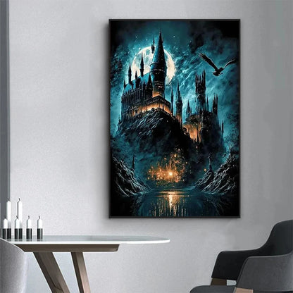 5d Diy Diamond Art Painting Kits Harry Potter Hogwarts Castle Moon Embroidery Jewelry Home Decor Cross Stitch Cartoon Kids Gift