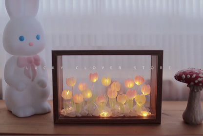 Tulip Nightlight Photo Frame Eternal Flower Home Decor DIY Cute Ornaments Birthday Gift Valentine's Day Surprise Christmas