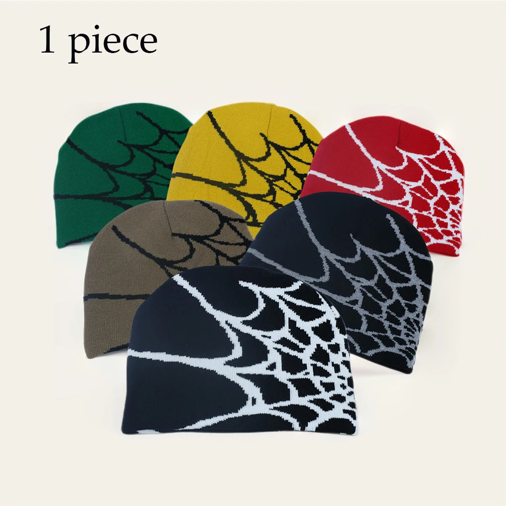 Chapeaux d'hiver pour hommes Kpop Y2k Spider Hat Casquette pour femmes sans visière Capuches pour hommes Bonnets Hip Hop Casquettes Dôme Bonnets chirurgicaux