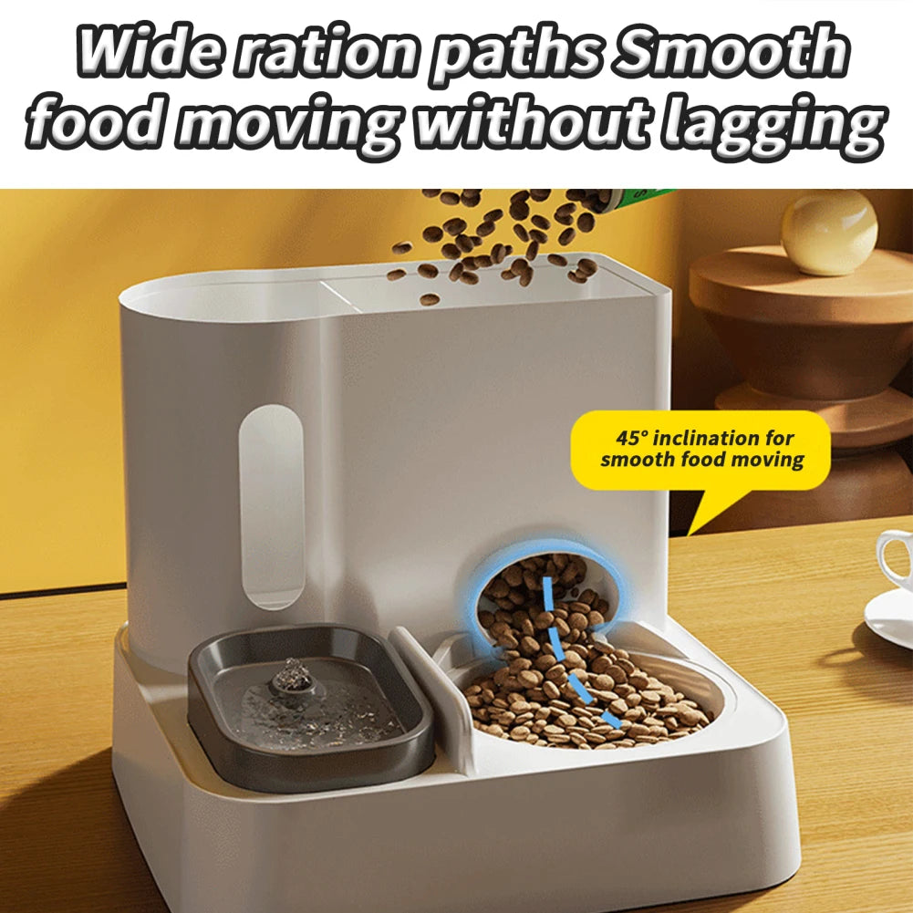 Comedero automático para perros y gatos 2 en 1 Comedero automático Dispensador de agua Juego de cuencos de agua y comida para mascotas Suministros para mascotas para perros y gatos