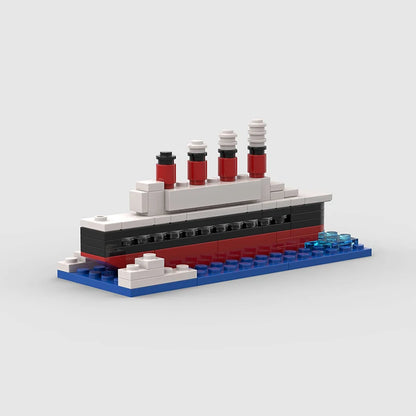 RMS Cruise Sank Titanic Break In Half With Case Model Sets Ship Building Blocks MOC Shipwreck Boat Construction Kid Toys Gifts