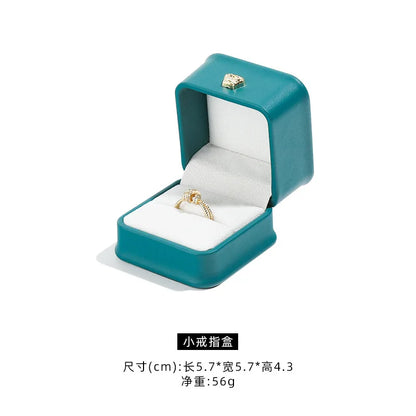 1 boîte à bijoux en cuir pour bague de mariage, pendentif, bracelet, collier, étui de rangement, emballage cadeau, boîte de présentation, vente en gros