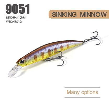 19g 110mm Sinking Minnow Fishing Lures Saltwater Artificial Hard Bait for Bass Pike Trout Swimbait Wobblers Fishing Accessories
