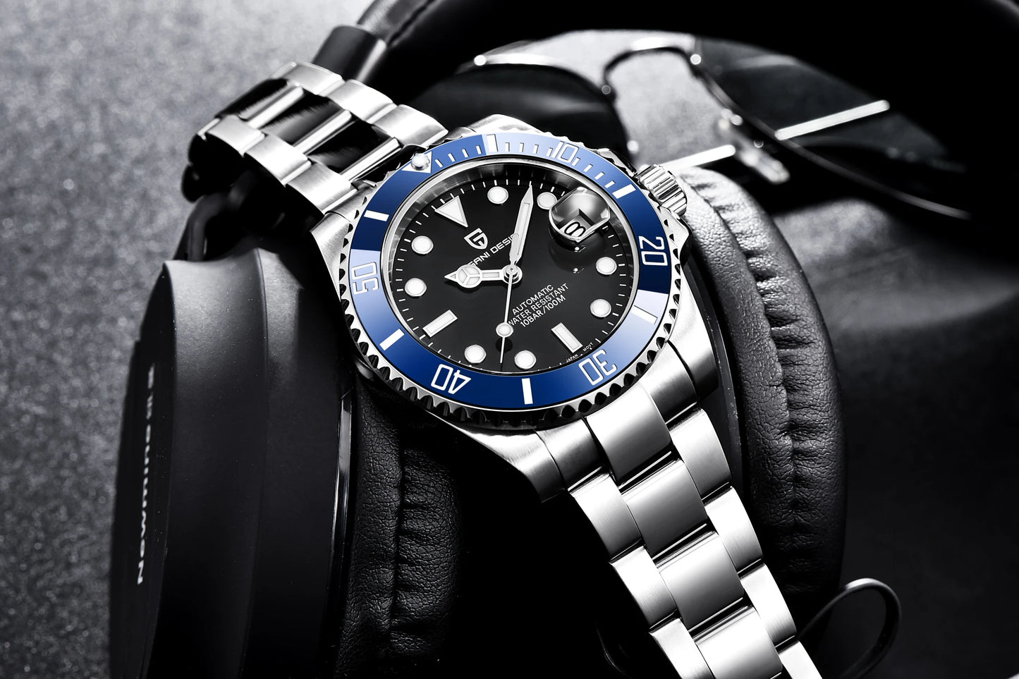 PAGANI DESIGN Men's Mechanical Wristwatches Luxury Brand Mens Watch NH35 100m Waterproof Sapphire Diving Watch reloj hombre