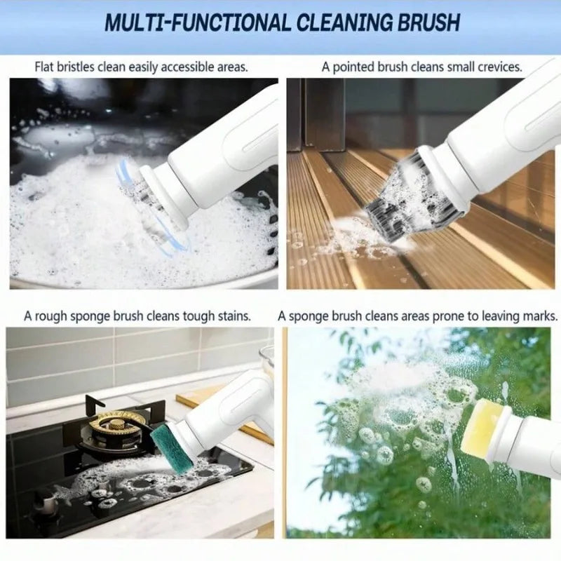 9-in-1 Electric Cleaning Brush Wireles Electric Spin Cleaning Scrubber Electric Cleaning Tool Kitchen Bathroom Cleaning Machine