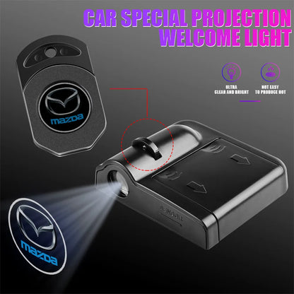 1/2pc Magnetic LED Car Badge HD Wireless Welcome Light Laser Projector Auto Accessories For Mazda Axela Atenza MS Speed CX-3 MPS