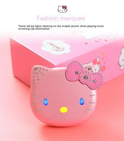Sanrio Hello Kitty Flip Phone New Cartoon Cute Children White Pink Kawaii Mini Phone Children Birthday Gifts Fashion Model Toys