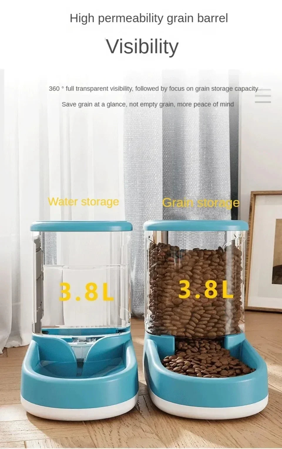 Pet Automatic Feeder Cat Food Bowl Things for Cats Puppy Bowl Feeding Watering Supplies Drinker Dog Food Storage Dispenser