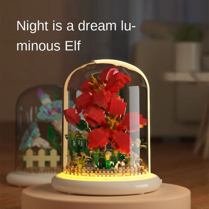 Building block flower eternal rose small particle building block assembly toy gift desktop decoration