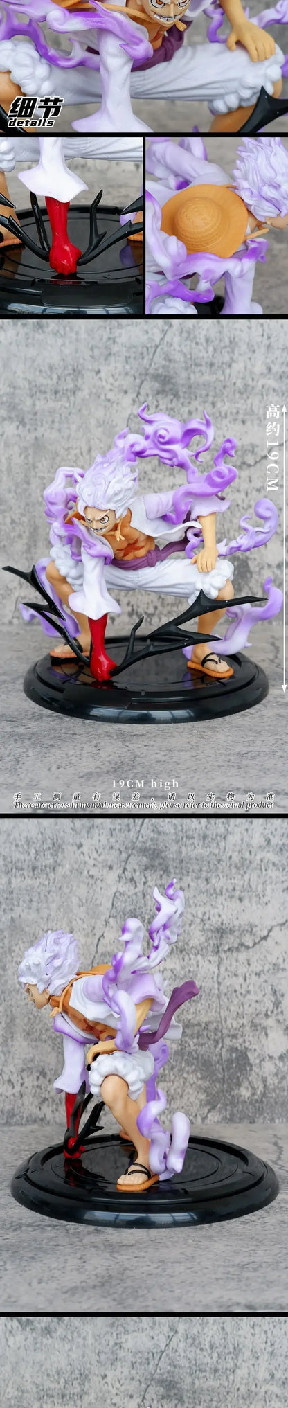 One Piece Luffy 5-Gear Anime 19cm Figures Nika Sun God Pvc Action Figurine Collectible Statue Model Doll Toys Birthday Kids Gift