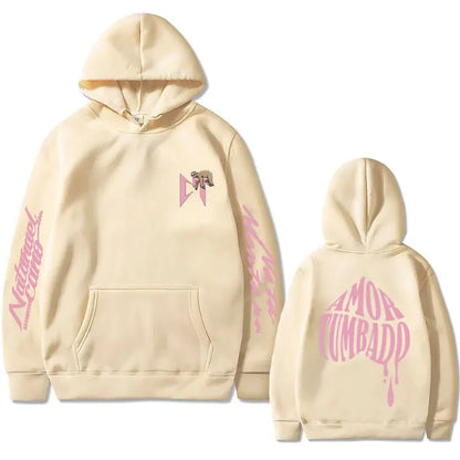 Singer Natanael Cano Amor Tumbado Pink CT Sloth Print Hoodie Men's Fashion Casual Sweatshirt Male Hip Hop Oversized Streetwear