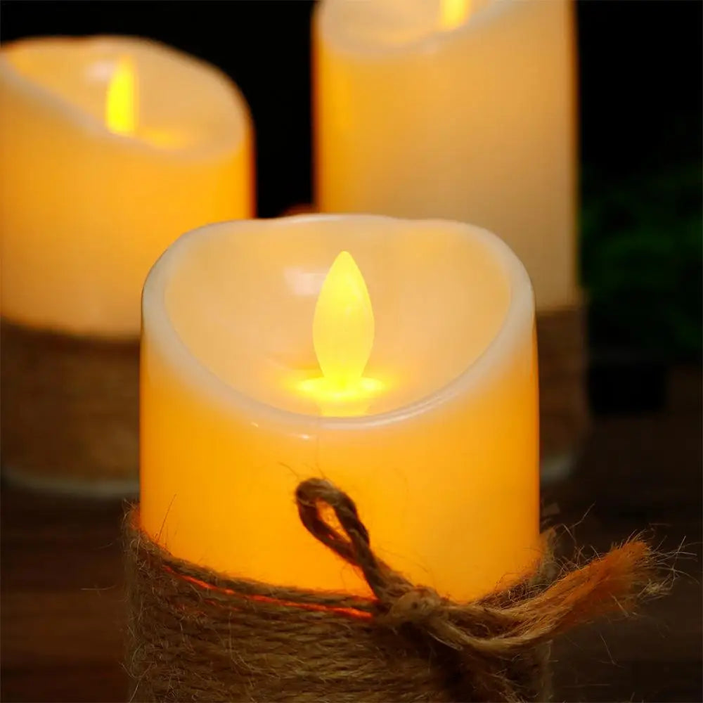3Pcs Flameless Led Candle with Remote and Timer Candles Flickering Realistic For Home Christmas Party Wedding(without battery)