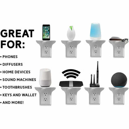 Bedside Storage Mobile Phone Holder Without Punching Socket Bracket Wall Living Room Switch Shelf Socket Plug Charging Bracket