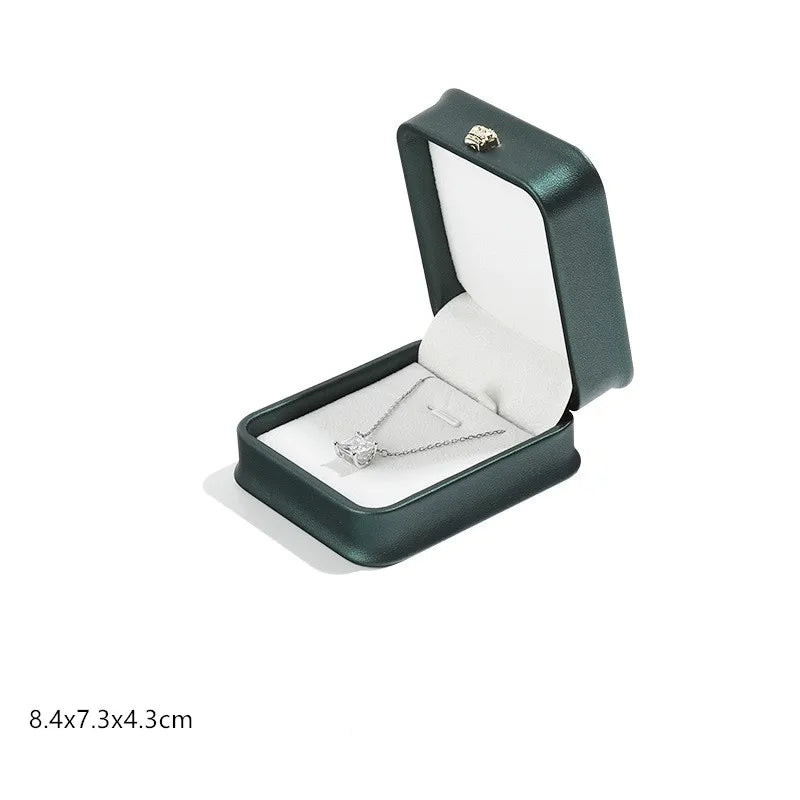 1 boîte à bijoux en cuir pour bague de mariage, pendentif, bracelet, collier, étui de rangement, emballage cadeau, boîte de présentation, vente en gros