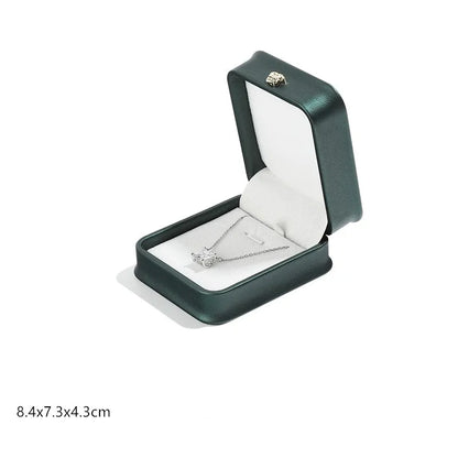 1 boîte à bijoux en cuir pour bague de mariage, pendentif, bracelet, collier, étui de rangement, emballage cadeau, boîte de présentation, vente en gros