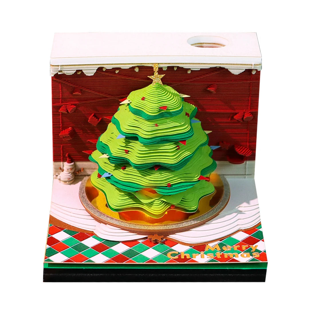 Omoshiroi Block 3D Memo Pad Santorini Magic Calendar Desk Decoration Tear Off Notepad Bookmark Souvenir Gift Girlfriend Birthday