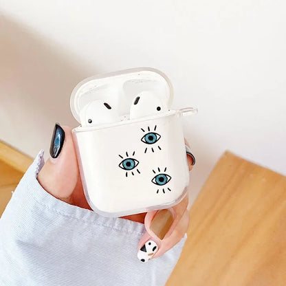 Turkish Lucky Eye Blue Evil Clear Earphone Case for Airpods 1 2 3 4 4th Pro 1 2 Bluetooth Earphone Cover Soft Silicone Coque