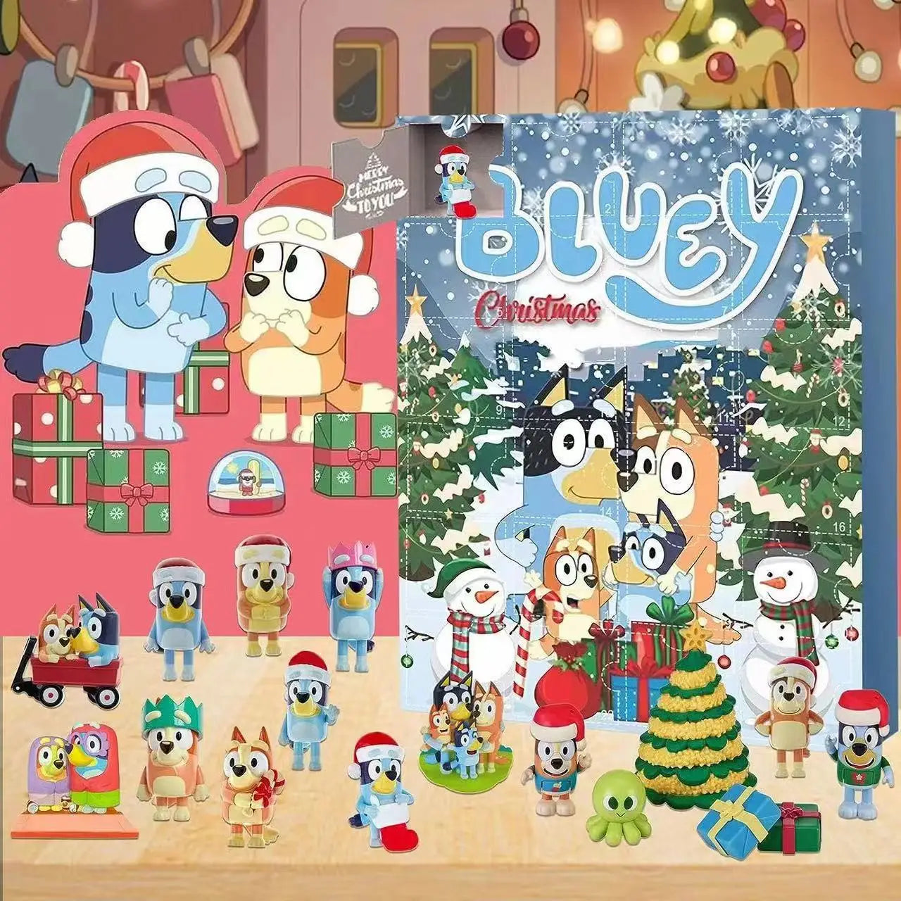 Vente en gros d'accessoires Disney Stitch Calendrier de l'Avent de Noël Boîte Lilo &amp; Stitch Modèle Poupée Figurines Anime Cadeau de Noël Enfants Garçon Jouet