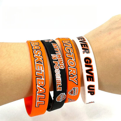 Basketball Motivational Silicone Wristband, Favor By Kids and Teenagers Basketball Party Basketball Bracelets Jewelry Sports Gif