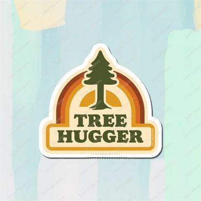 Retro Tree Hugger 5PCS Stickers for Living Room Bumper Anime Cute Kid Car Art Print Window Home Decor