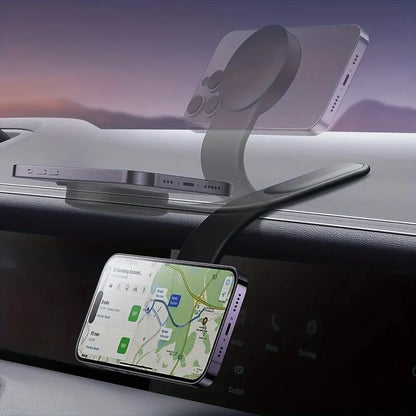 Phone Holder for Car, Car Dash Mount Compatible For iPhone Samsung Bendable Memory Titanium Alloy for All Dashboard Windshield