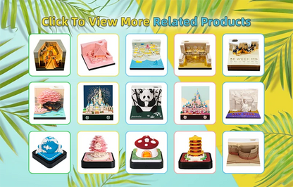Omoshiroi Block 3D Notepad 2024 Calendar 3D Sakura Tree House Memo Pad Cute Block Notes 3D Sticky Notes Christmas New Years Gift