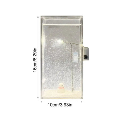 Snowy Night Flowing Small Night Light Street Light Snow Simulation Kids Toy Diy Material Package Toy Snowman Doll Christmas Gift
