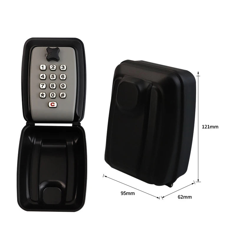Wall Mounted Key Storage Safe Waterproof Anti-theft Key Box With Combination Lock 12-Digital Password Office Home Outdoor Use