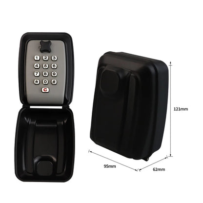 Wall Mounted Key Storage Safe Waterproof Anti-theft Key Box With Combination Lock 12-Digital Password Office Home Outdoor Use