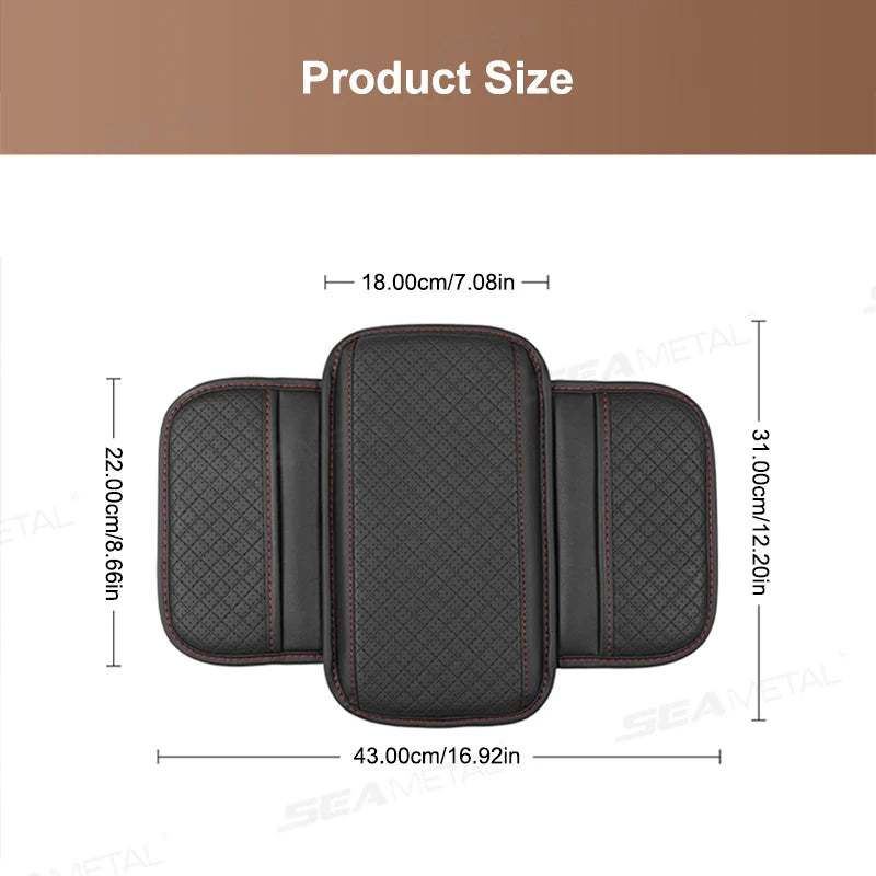 SEAMETAL Car Arm Rest Cover Cushion Wear-Resistant Center Console Box Protector Anti Slip Armrest Box Pad with Storage Pocket