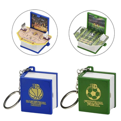 3D Mini Football Basketball Fold Book Keychain Toys Anxiety Stress Relief Toys Sensory Toys Birthday Gift Backpack Keychain