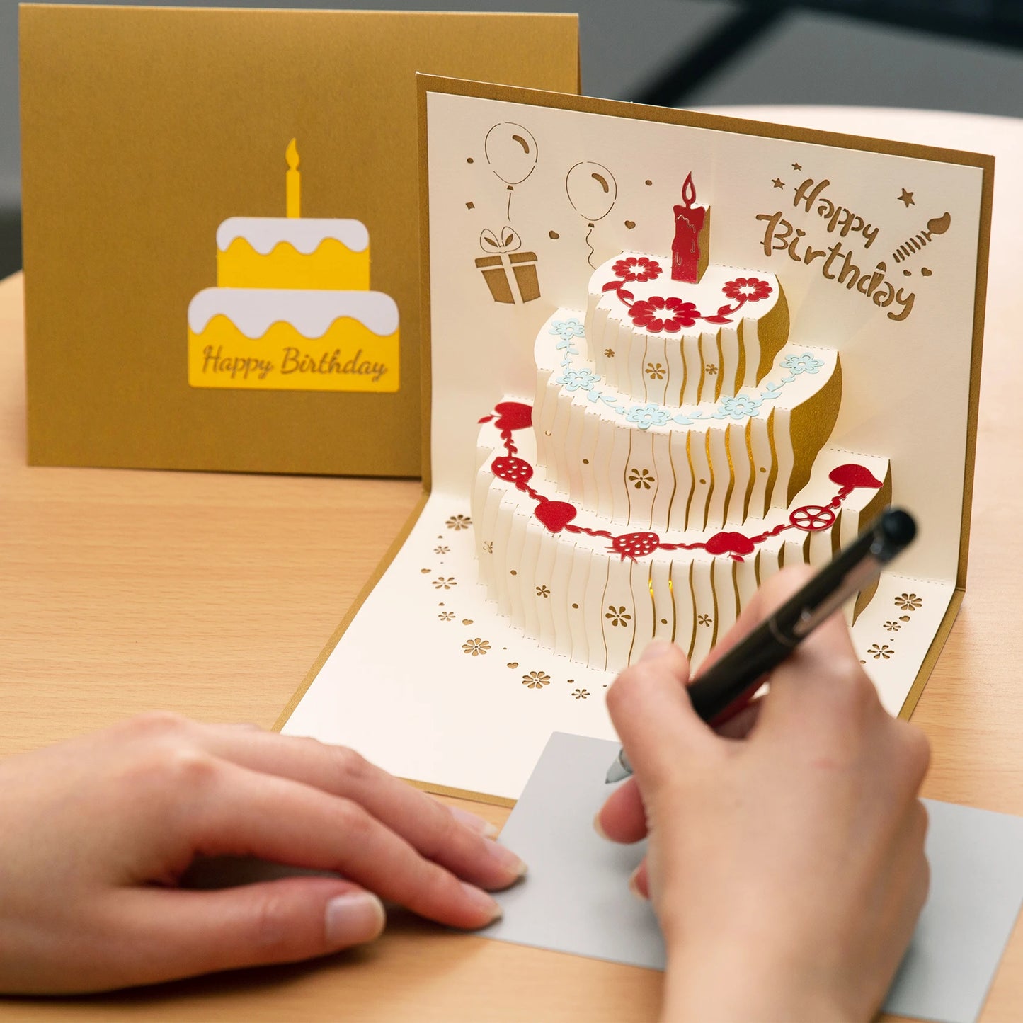 3D Pop-Up Cards Flowers Birthday Card Anniversary Gifts Postcard Maple Cherry Tree Wedding Invitations Greeting Cards