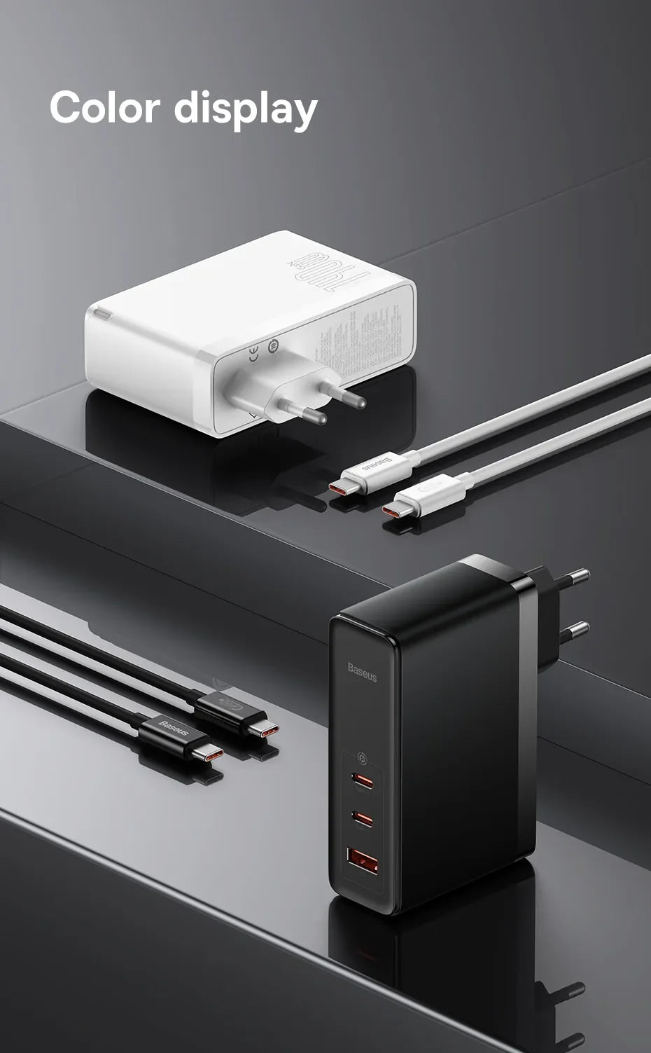 Baseus 140W GaN Charger USB Type C PD3.1 Fast Charge For Macbook Tablet Quick Charge 4.0 3.0 Phone Charger For iPhone 15 14 13