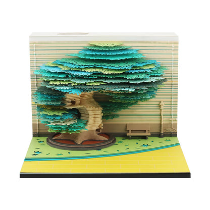 Omoshiroi Block 3D Memo Pad Santorini Magic Calendar Desk Decoration Tear Off Notepad Bookmark Souvenir Gift Girlfriend Birthday