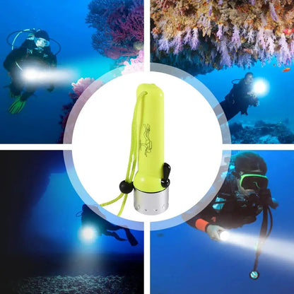 Underwater Flashlight Submarine Lights Batteried Dive Torch Snorkeling Light Underwater TPC-7 Waterproof LED Submersible Safety