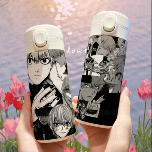 Tokyo Ghoul Tokyo Ghoul Water Cup Anime Peripheral Cute Cartoon Stainless Steel Thermos Cup Kawaii Large Capacity Kettle New
