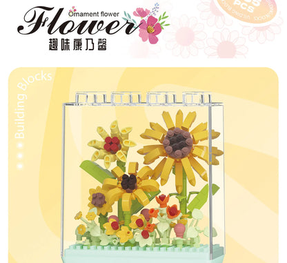 Bouquet Flowers Bricks Constructor Set for Adults Children Toys Flower Mini Particles Building Blocks Assembled Bricks Girl Gift