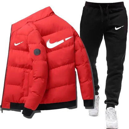 2024 Winter Casual Men's Sports Set 2-piece Set Letter Printed Fashion Brand Jacket+Sports Pants 2-piece Set