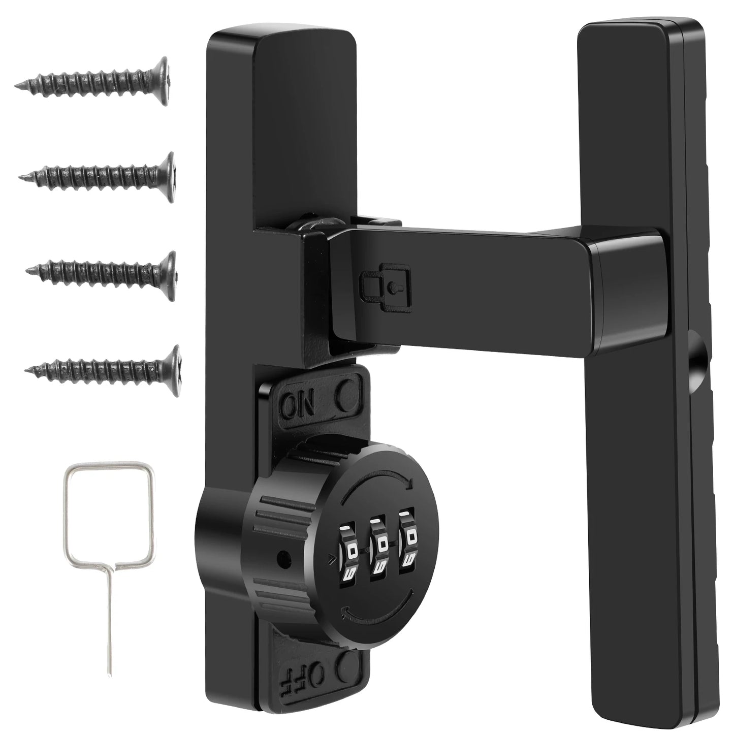 Password Sliding Door Lock 90/180 Degree Flip Combination Cabinet Locks Barn Door Lock Latch for Small Doors Storage Room Garage