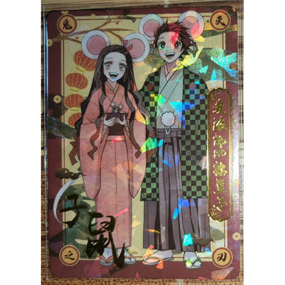 Anime Demon Slayer Kamado Tanjirou Kochou Shinobu Kanroji Mitsuri Iguro Obanai Collection Card Birthday Gifts Children's Toys