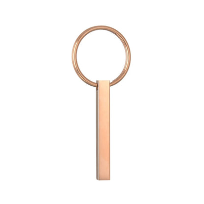 Llaveros personalizados de acero inoxidable con barra 3D, llaveros con texto grabado en los 4 lados, nombre, fecha, logotipo, llaveros personalizados, anillos, regalo de amor