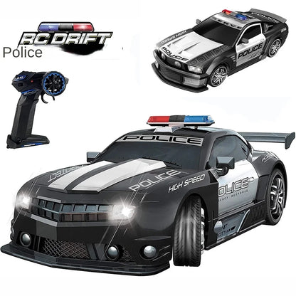 Voiture de police télécommandée super rapide 1/12 2,4 GHz avec lumières, jouet durable pour garçons et enfants