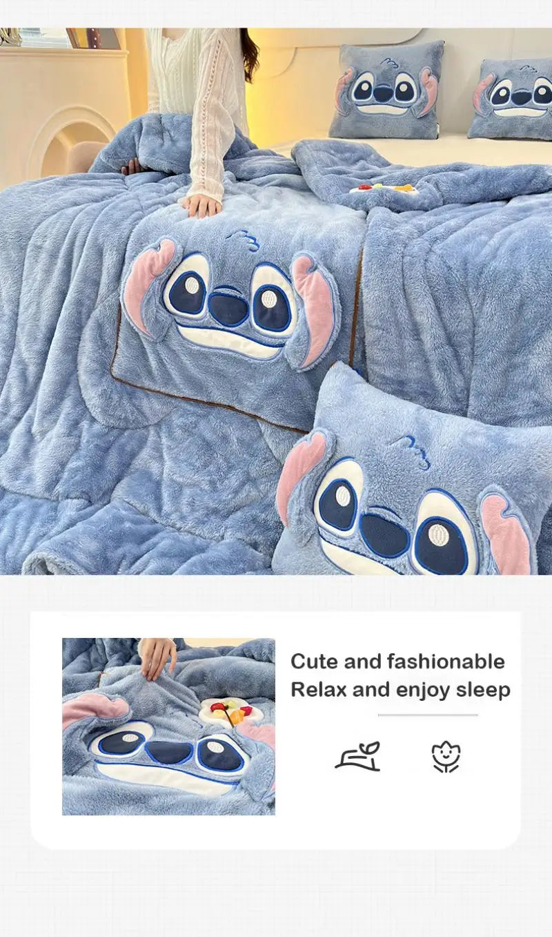 Autumn and Winter 2024 New Disney Double-Sided Arctic Cashmere Steedy Thicker New Throw Pillow Is Weighted Long Christmas Gift