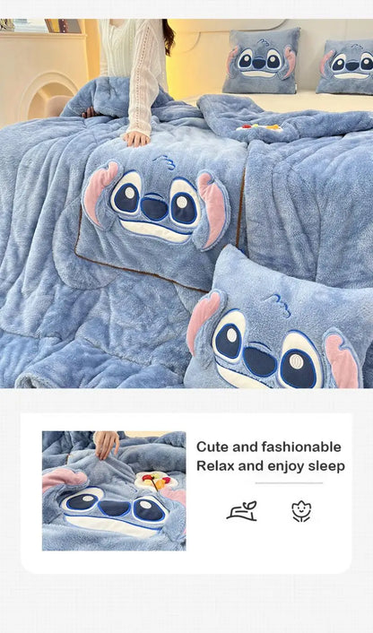 Autumn and Winter 2024 New Disney Double-Sided Arctic Cashmere Steedy Thicker New Throw Pillow Is Weighted Long Christmas Gift