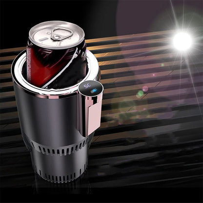 Smart Car 2-In-1 Hot And Cold Cup Drinks Holder Home Fast Refrigeration Cooling/Heating Mini Touch Screen Beverage Mug