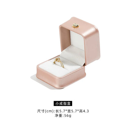 1 boîte à bijoux en cuir pour bague de mariage, pendentif, bracelet, collier, étui de rangement, emballage cadeau, boîte de présentation, vente en gros