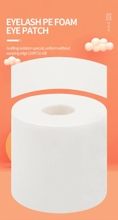 110 piezas/rollo de almohadillas de espuma micro para los ojos, cintas para extensiones de pestañas, accesorios de maquillaje, suministros para levantamiento de pestañas, almohadillas de espuma micro para debajo de las pestañas