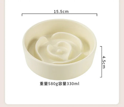 Slow Feeder Cat Bowl Ceramic Cat Food Bowl for Cervical Spine Protection Anti-choking Cat Slow Feeding Dish Bowl Pet Supplies